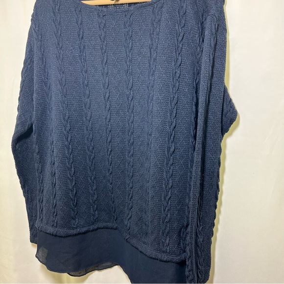 Kut from cloth Cable knit Sweater Woven Size XL Blue - Picture 4 of 4